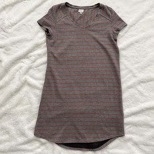 Merona Striped Shirttail Shift Dress Gray Orange Size Medium